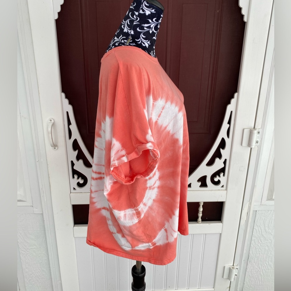 Time And Tru Women's Tie Dye Cotton T-Shirt With Dolman Sleeves Size XXXL (22) - Picture 8 of 12